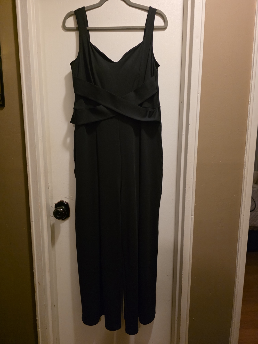 HALARA Black Wide-Leg Jumpsuit with Twisted Waistband